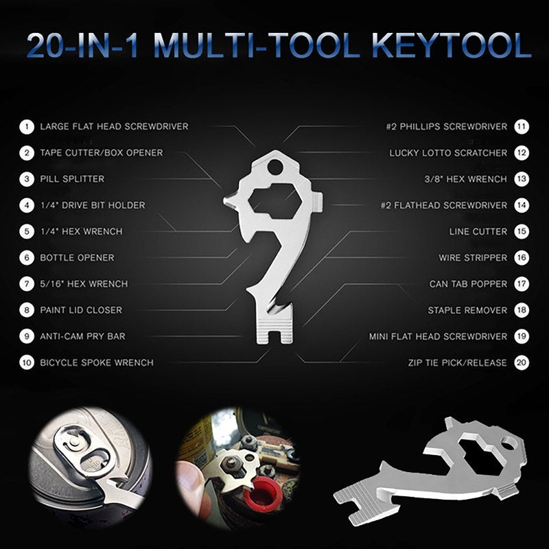 20-in-1 Stainless Steel Key Ring Multitool