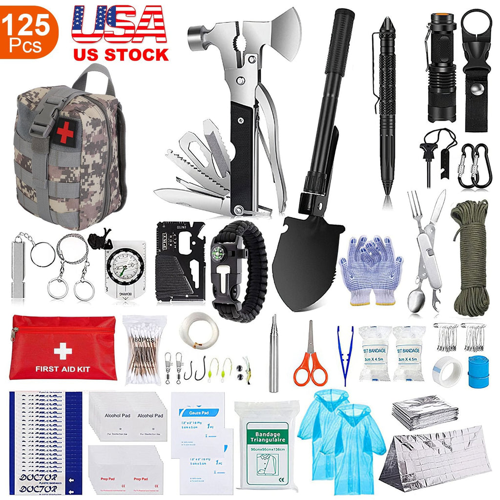 LakeForest 125-Piece Survival & First Aid Kit