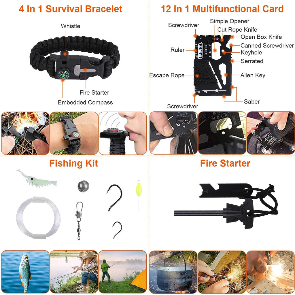 LakeForest 125-Piece Survival & First Aid Kit
