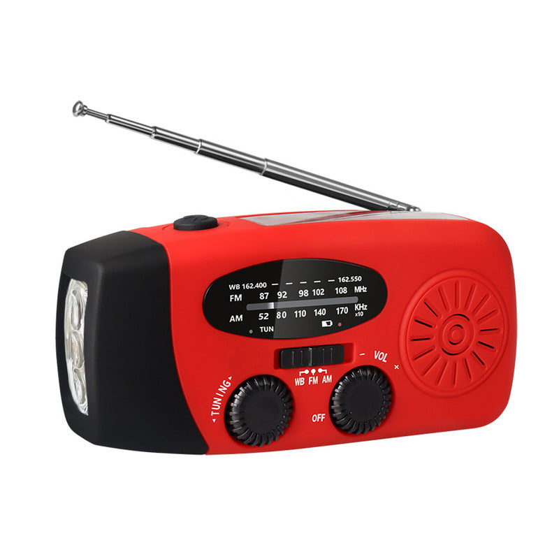 Hand-Crank & Solar Emergency Radio with LED Flashlight