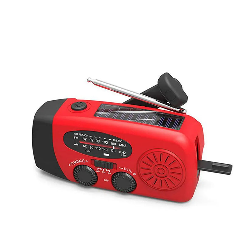 Hand-Crank & Solar Emergency Radio with LED Flashlight