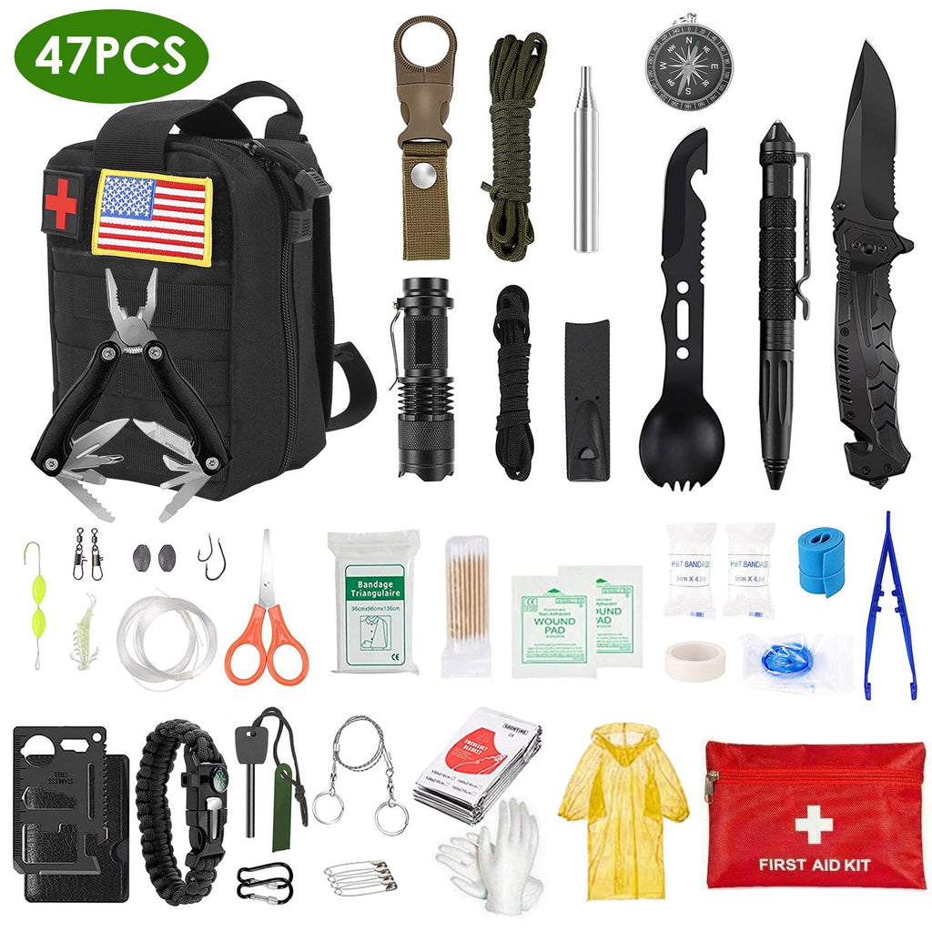 47-Piece Emergency Survival Kit with Pouch