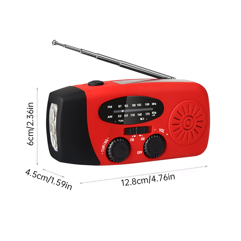 Hand-Crank & Solar Emergency Radio with LED Flashlight