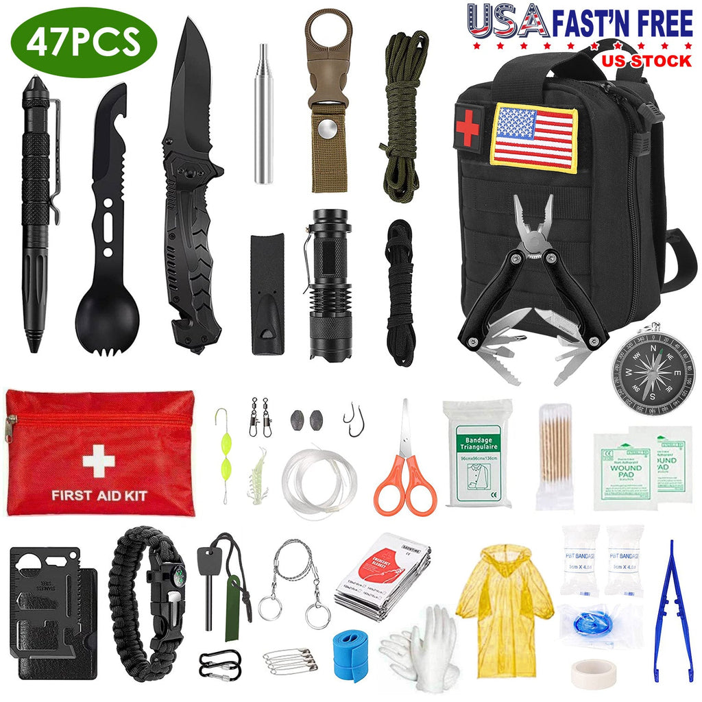47-Piece Emergency Survival Kit with Pouch