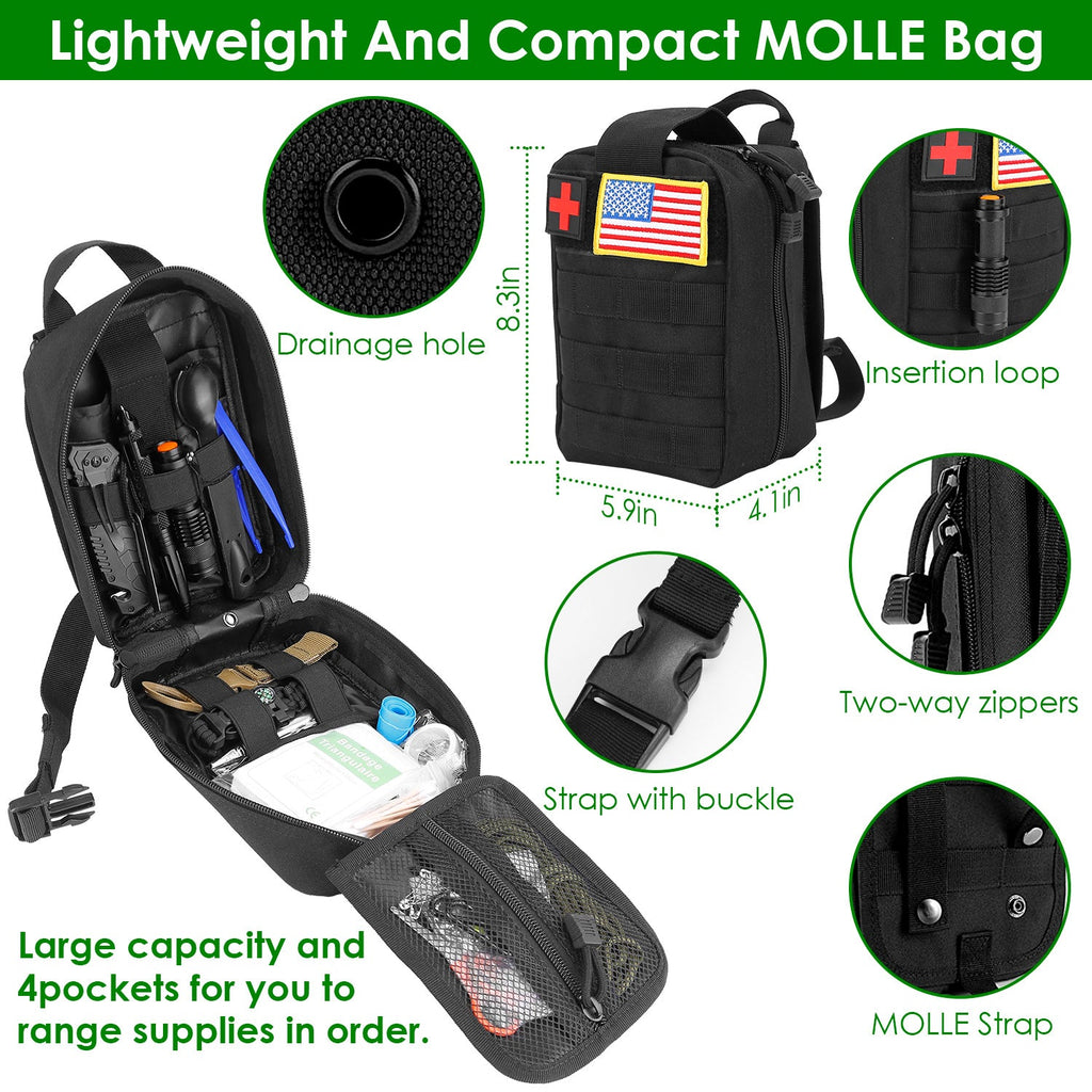 47-Piece Emergency Survival Kit with Pouch