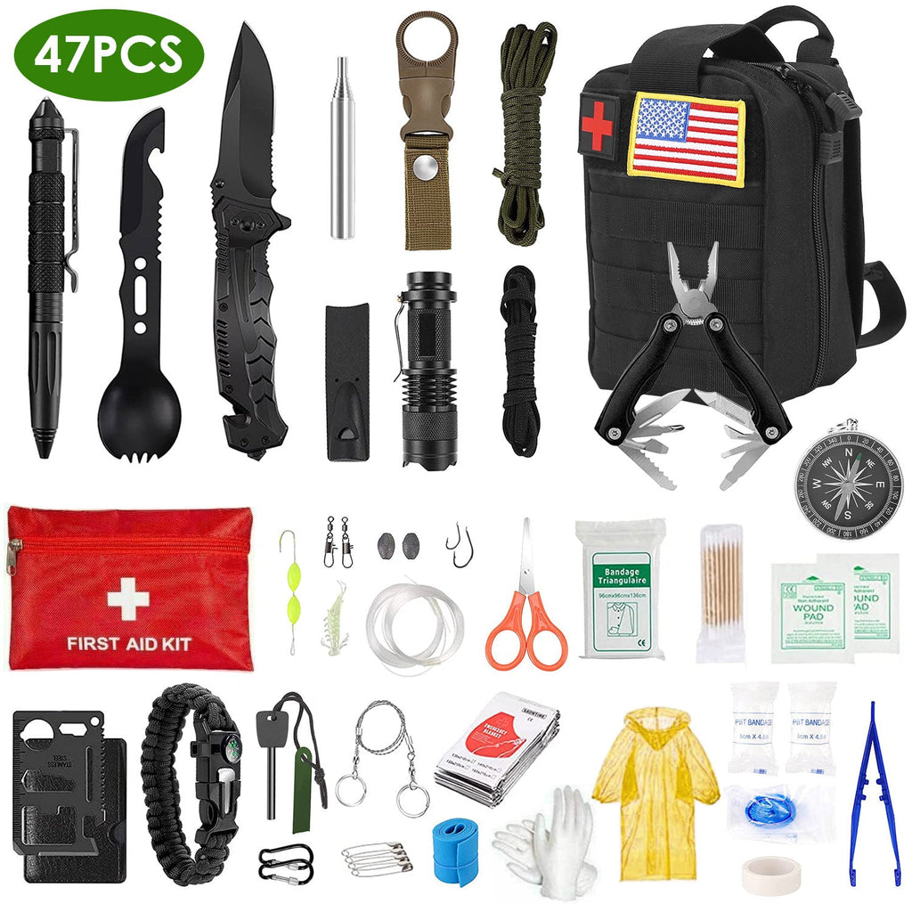47-Piece Emergency Survival Kit with Pouch