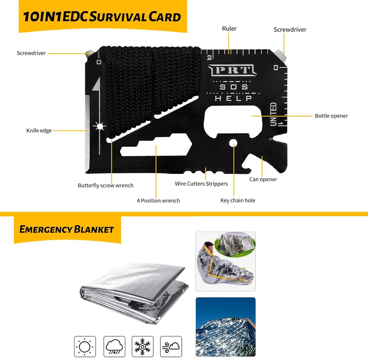 VOTAGOO 60-in-1 Emergency Survival Gear Kit