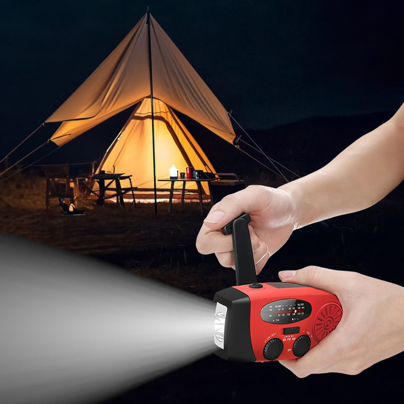 Hand-Crank & Solar Emergency Radio with LED Flashlight