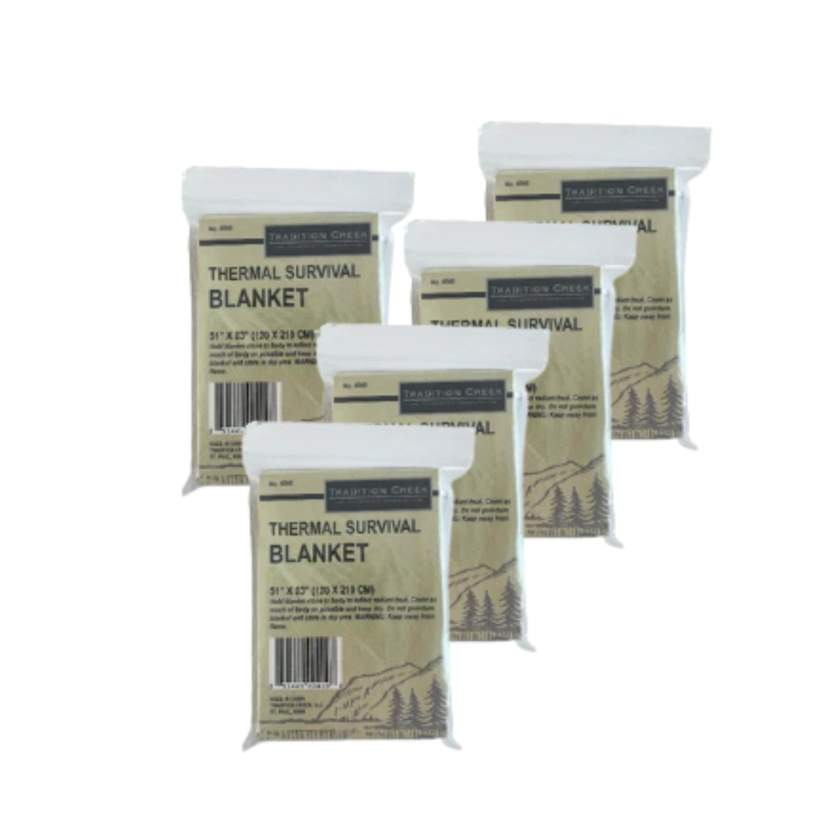 Thermal Survival Blanket - 5 Pack