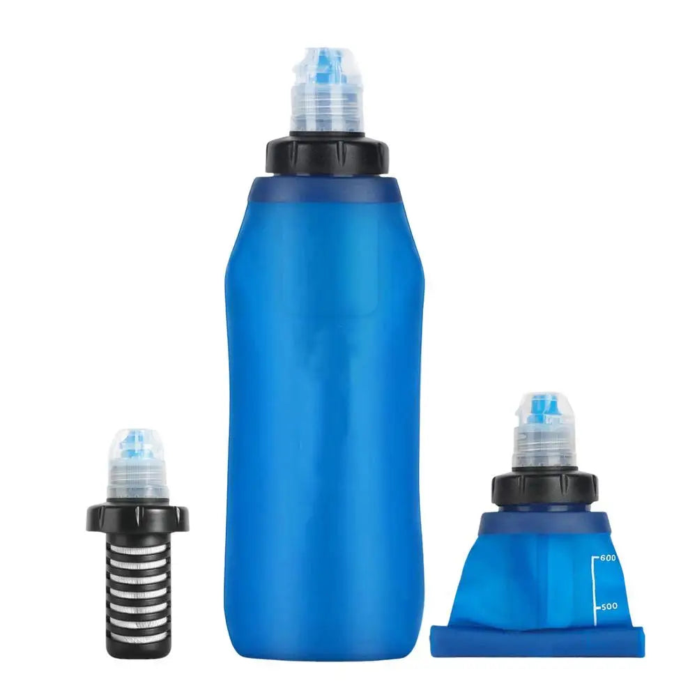 Foldable Filter Water Bottle — Blue