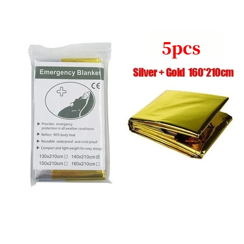 Emergency Thermal Poncho Blanket for Camping