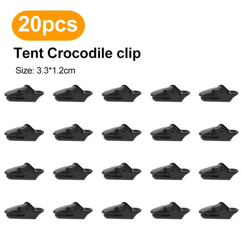 Camping Tent & Tarp Clamp Clips — 10, 20 or 50 Pieces