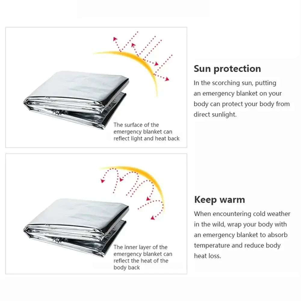 Emergency Thermal Poncho Blanket for Camping