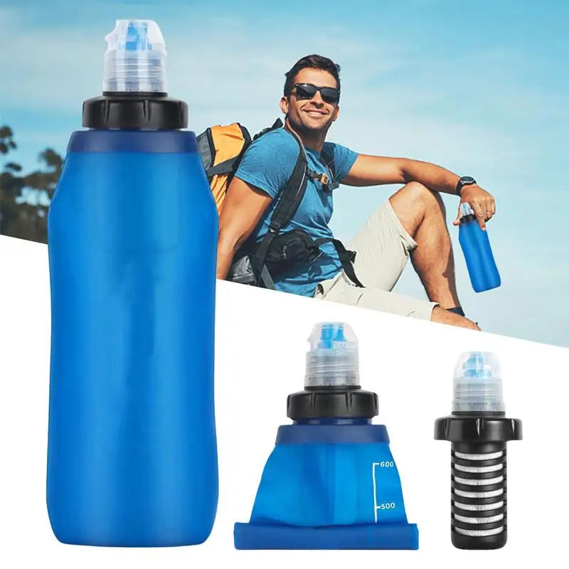 Foldable Filter Water Bottle — Blue