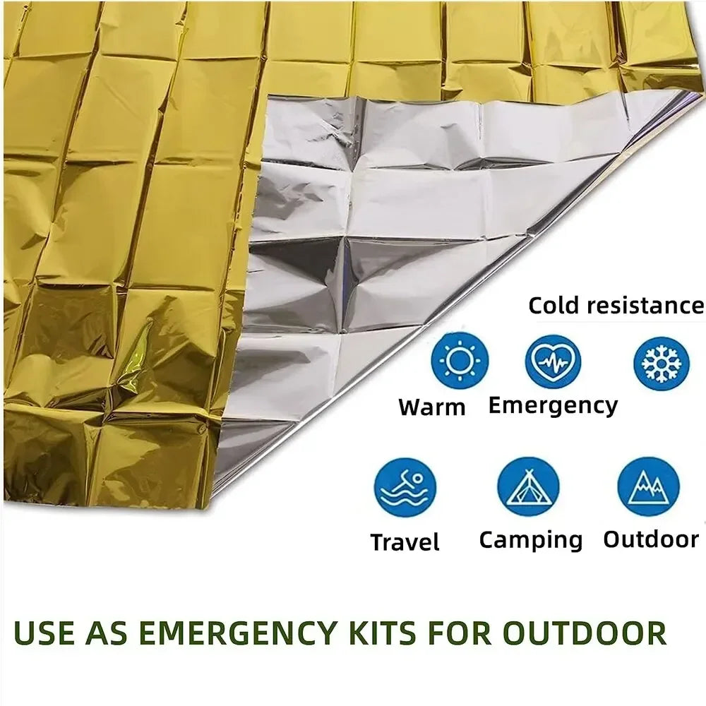 Emergency Thermal Poncho Blanket for Camping