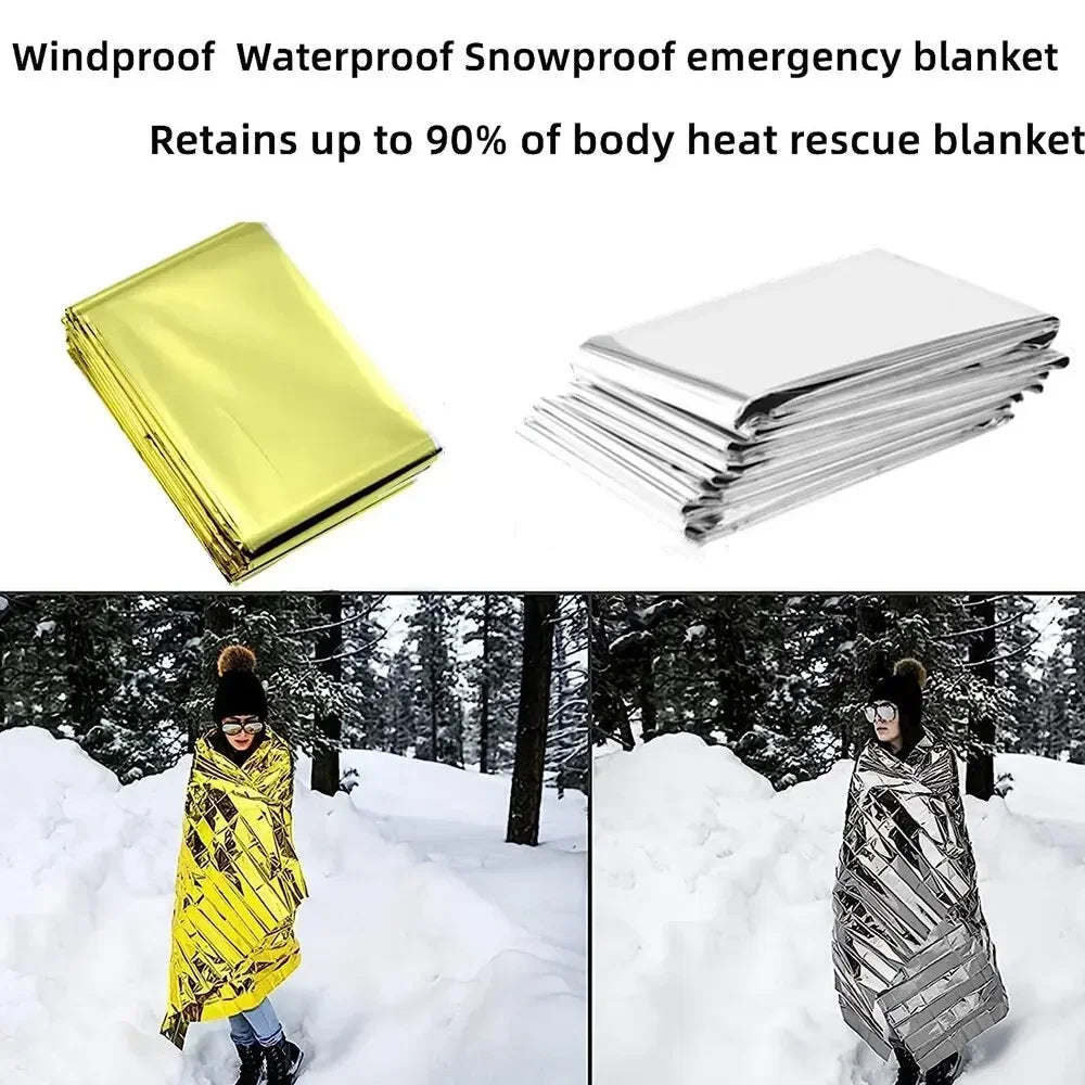 Emergency Thermal Poncho Blanket for Camping