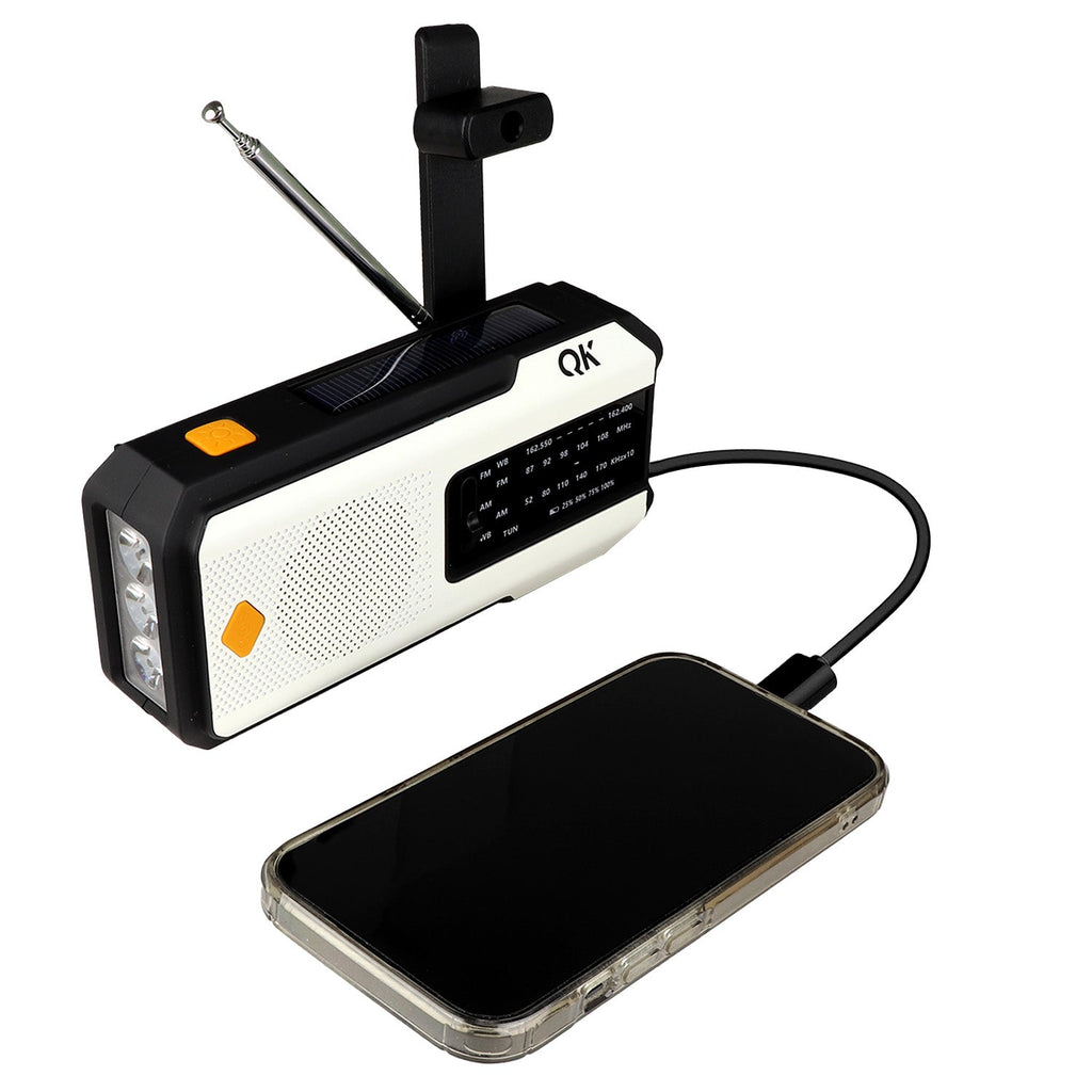 Quake Kits 4-in-1 Emergency Weather Radio & Flashlight