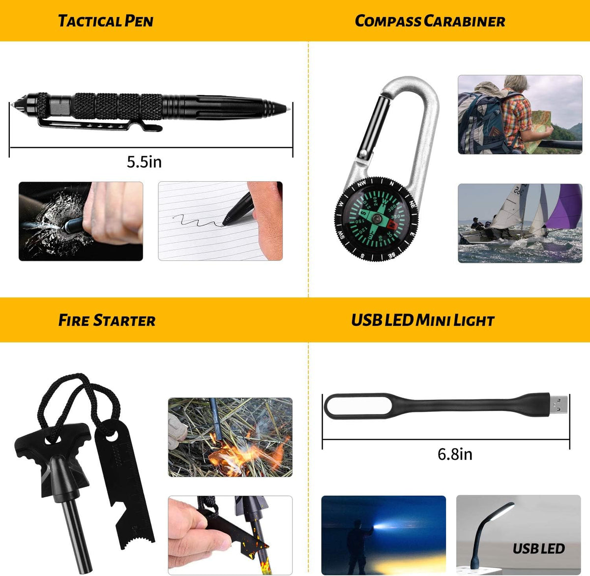 VOTAGOO 60-in-1 Emergency Survival Gear Kit