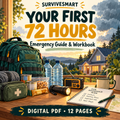 Your First 72 Hours - SurviveSmart digital PDF guide and workbook cover