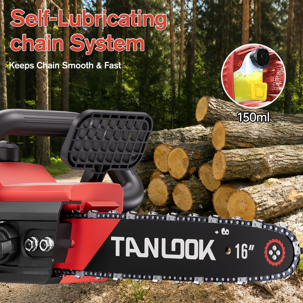 16-Inch Brushless Cordless Chainsaw with 2 Batteries