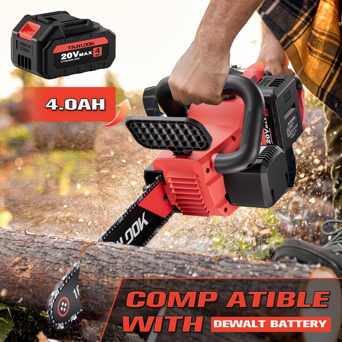 16-Inch Brushless Cordless Chainsaw with 2 Batteries