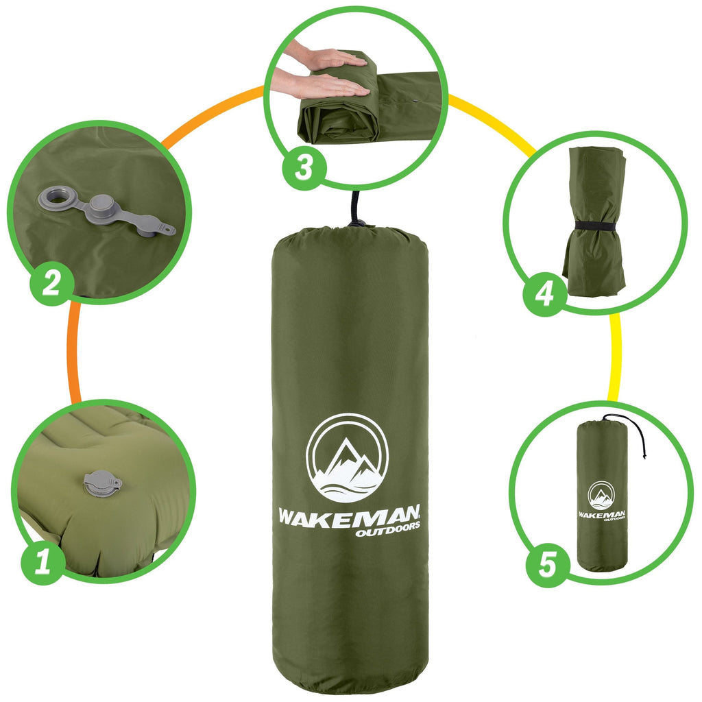 Wakeman Outdoors Sleep Pad with Foot Pump