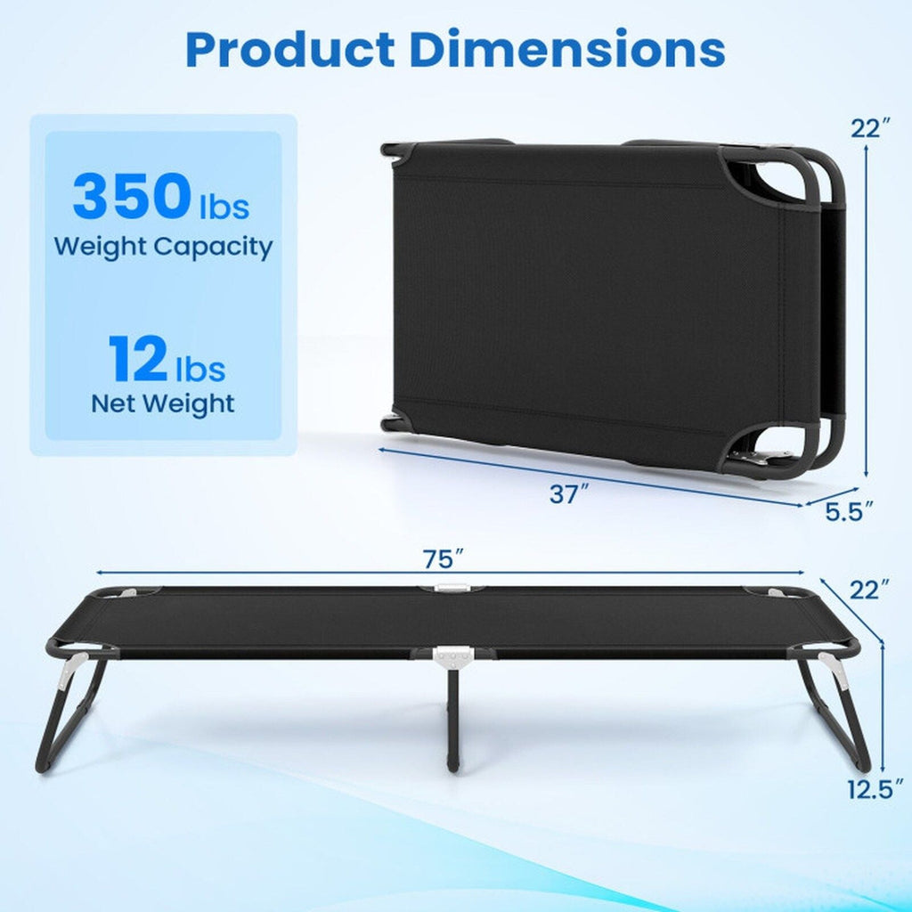 Outdoor Folding Camping Bed Portable Cot 330-lb Capacity