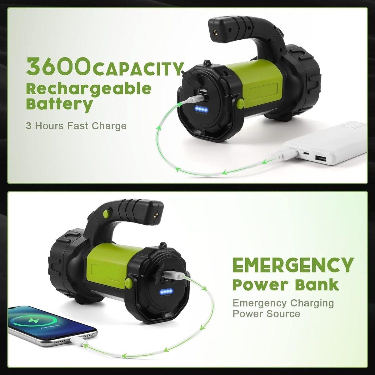 2-in-1 Rechargeable LED Camping Lantern and Flashlight 800 Lumens