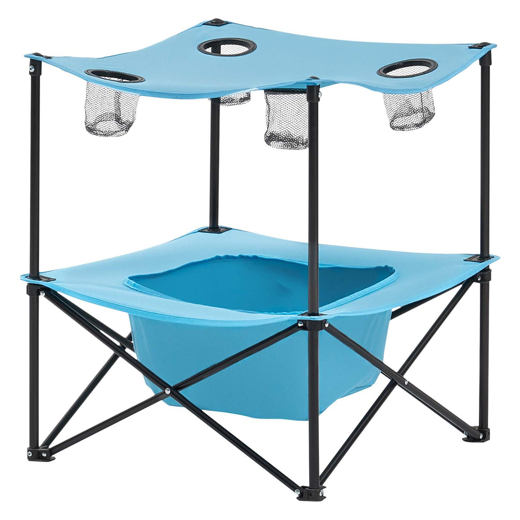 VEVOR Oxford Fabric Folding Camping Table with Cup Holders and Carry Bag