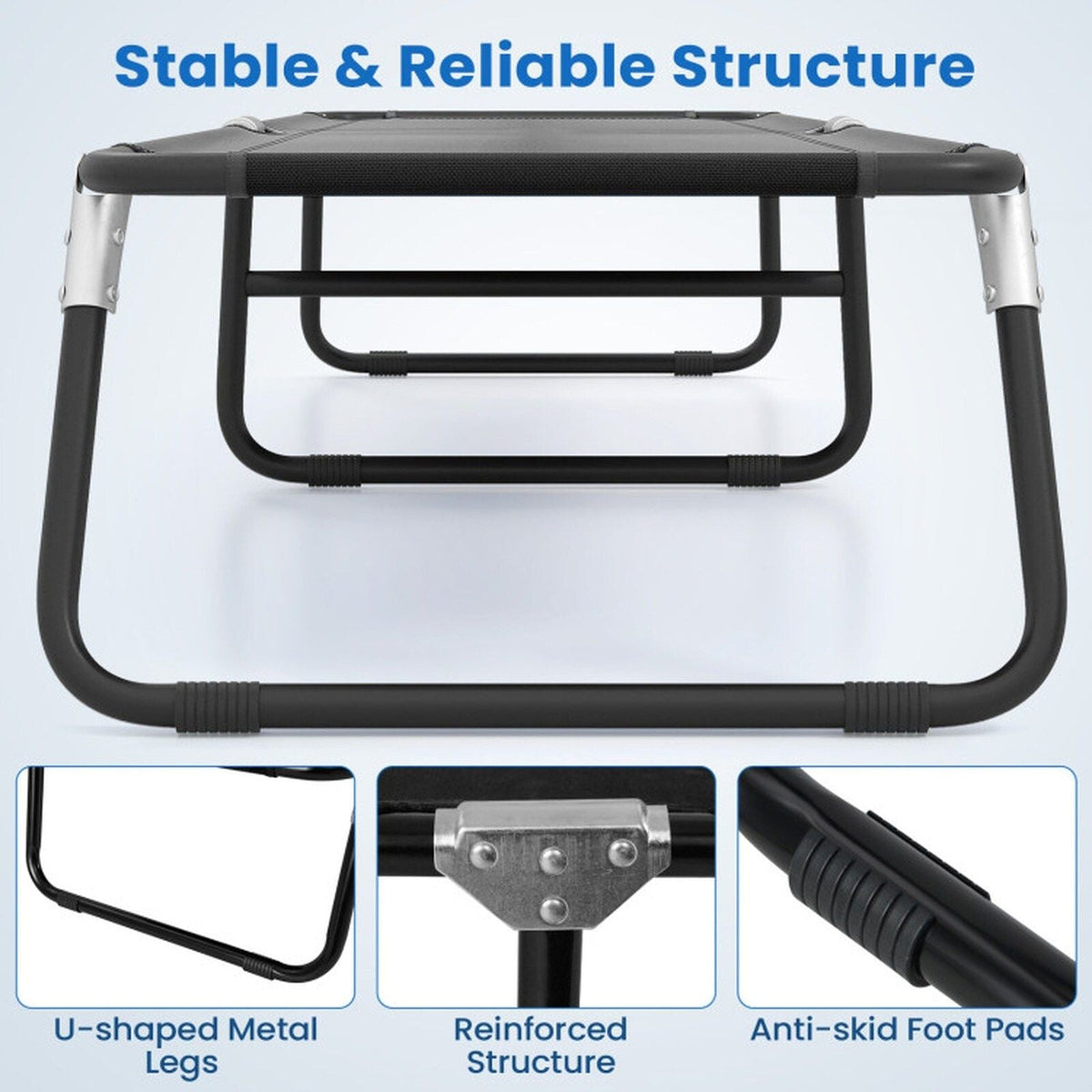 Outdoor Folding Camping Bed Portable Cot 330-lb Capacity
