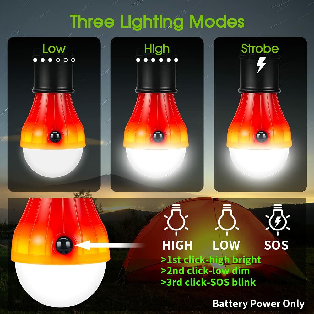 Doukey Portable LED Camping Lantern 4 Pack Emergency Light for Hiking