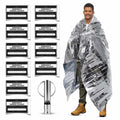 CloudTen Emergency Blanket Bundle 10 Tear Resistant Mylar Blankets Whistle
