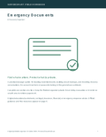Emergency Documents & Recovery Organizer printable PDF cover