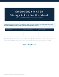 Emergency Water Storage & Rotation Workbook printable PDF cover