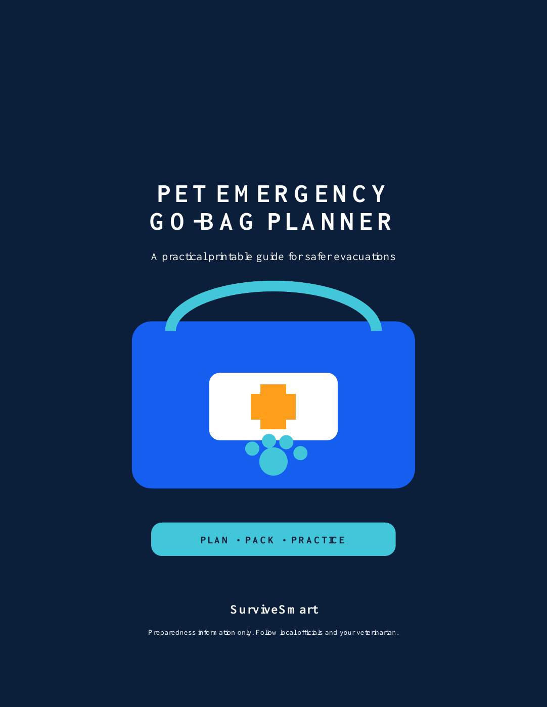 Pet Emergency Go-Bag Planner printable PDF cover